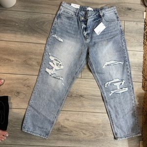 VERVET BY FLYING MONKEY NWT Light Blue Distressed Straight Leg Jeans
